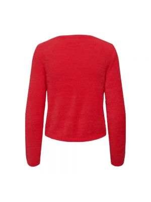 Sweter z okrągłym dekoltem Only czerwony