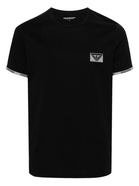 Bavlněné tričko Emporio Armani černé