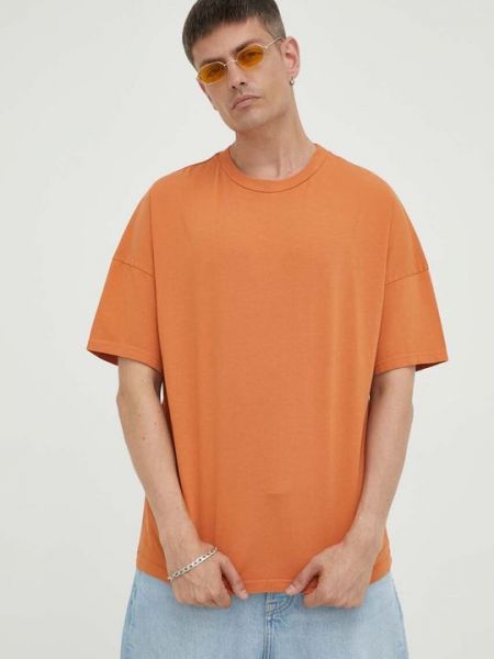 Хлопковая футболка ретро American Vintage оранжевая