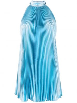 Plisované koktejlkové šaty L'idée modrá