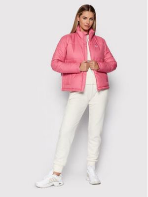 Péřová bunda Adidas růžová