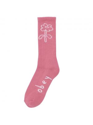 Носки в цветочек Obey Розовые