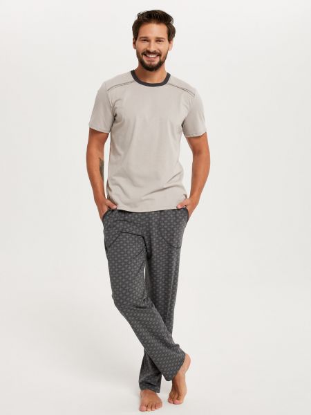 Pidžama s printom kratki rukavi Italian Fashion bež