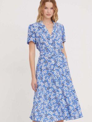 Midi haljina Polo Ralph Lauren plava
