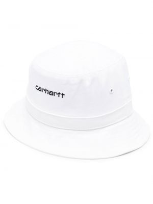Памучна шапка бродирана Carhartt Wip бяло