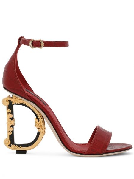 Sandály na podpatku Dolce & Gabbana červené