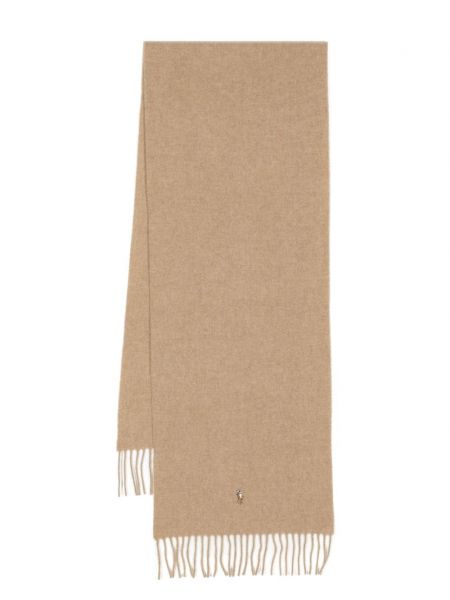 Vlnený šál s výšivkou Polo Ralph Lauren hnedá