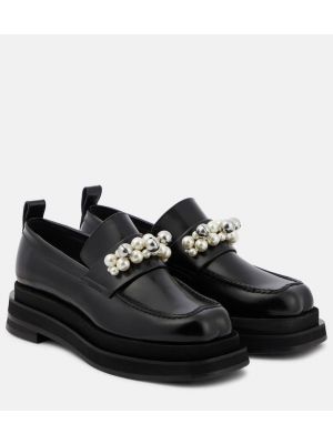 Pantofi loafer din piele cu platformă Simone Rocha negru