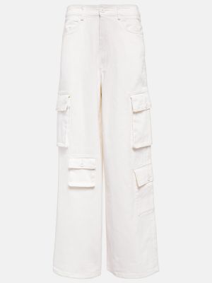 Cargo kalhoty s vysokým pasem The Frankie Shop bílé