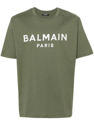 Pamučna majica s printom Balmain