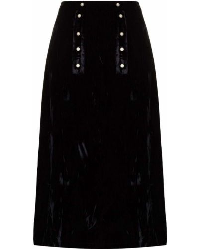 Falda midi de terciopelo‏‏‎ Batsheva negro