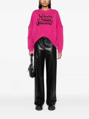 Sweatshirt aus baumwoll mit print Versace Jeans Couture pink