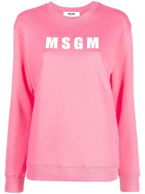 Sweatshirt mit rundhalsausschnitt mit print Msgm pink