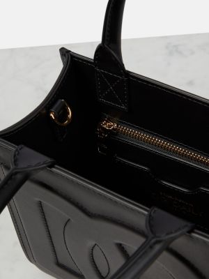 Usnjena nakupovalna torba Dolce&gabbana črna