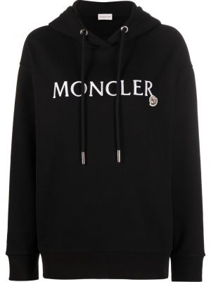 Суичър с качулка бродиран Moncler черно