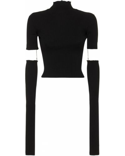 Czarny sweter bawełniany z wiskozy Balenciaga