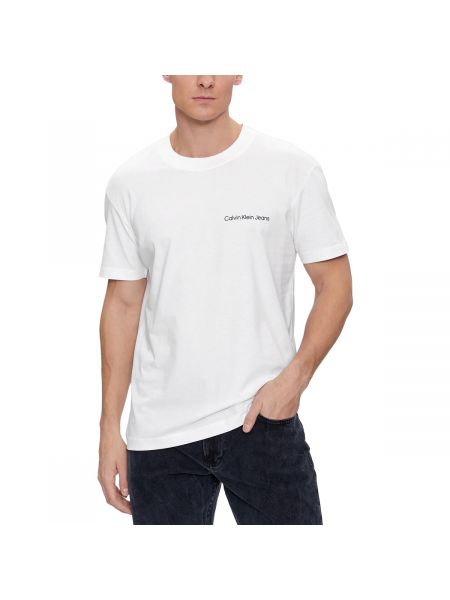 Polo majica sa dugačkim rukavima Calvin Klein Jeans bijela