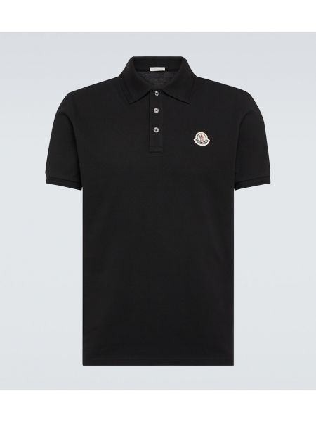 Pamuklu polo yaka tişört Moncler siyah