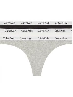 Хлопковые стринги Calvin Klein серые