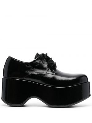 Кожени ниски обувки с връзки с дантела Paloma Barceló черно