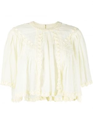 Bluse mit plisseefalten Isabel Marant gelb