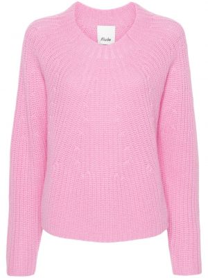 Пуловер с кръгло деколте Allude розово