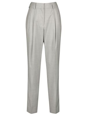 Proste spodnie z wysoką talią wełniane Blazã© Milano szare