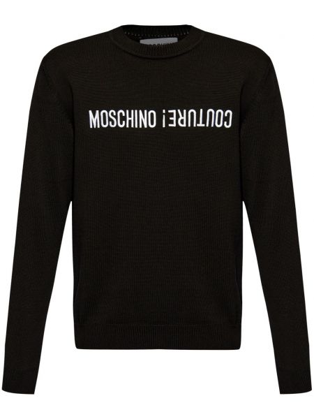 Pamuk işlemeli süveter Moschino siyah