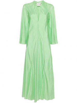 Макси рокля с v-образно деколте Forte_forte зелено
