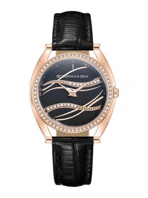 Кожаные часы в деловом стиле Bcbgmaxazria черные