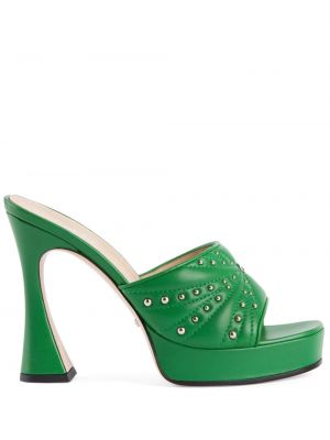 Papuci tip mules Gucci verde