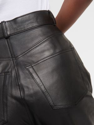 Pantaloni din piele Toteme negru