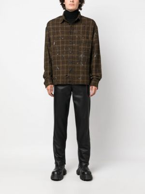 Tweed distressed hemd Frei-mut braun