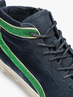 Sneakers in velluto con borchie Scalpers verde