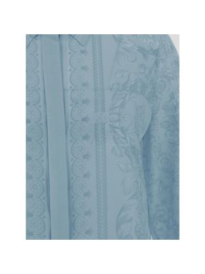 Blusa de seda Versace azul