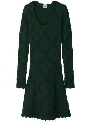 Dzianinowa sukienka długa Burberry zielona