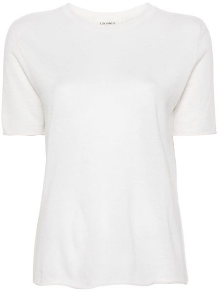 Tricou din cașmir Lisa Yang alb