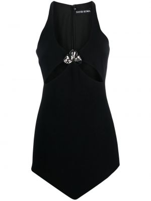 Mini haljina s cvjetnim printom David Koma crna
