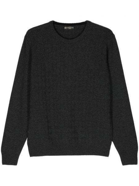 Жакардов вълнен пуловер Corneliani сиво
