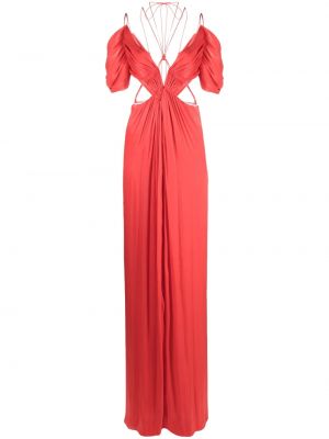 Плисирана вечерна рокля Costarellos червено