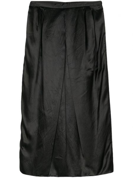 Satynowa rozcięta spódnica plisowana Comme Des Garçons Pre-owned czarna