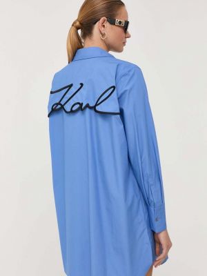 Koszula bawełniana Karl Lagerfeld niebieska