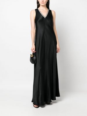 Sukienka długa z dekoltem w serek Antonelli czarna
