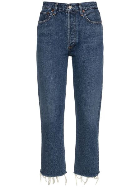 Slim fit skinny fit-jeans med hög midja Agolde blå