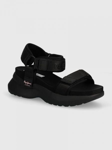 Sandale cu platformă Pepe Jeans negru