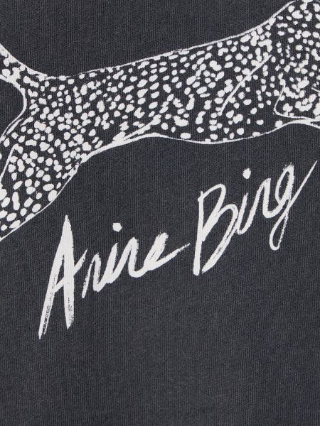 Punktotas kokvilnas t-krekls ar leoparda rakstu Anine Bing melns