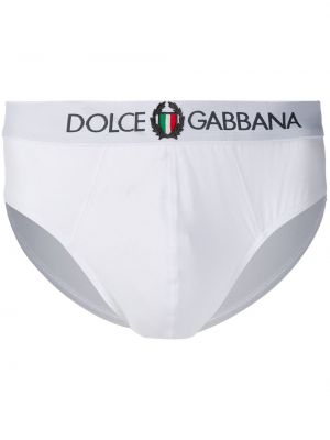 Chiloți cu broderie Dolce & Gabbana alb