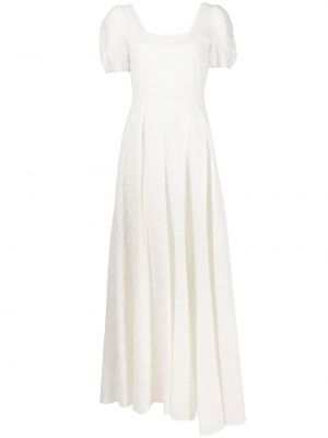 Sukienka długa z haftem Loveshackfancy, biały