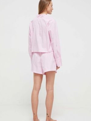 Piżama bawełniana Polo Ralph Lauren różowa