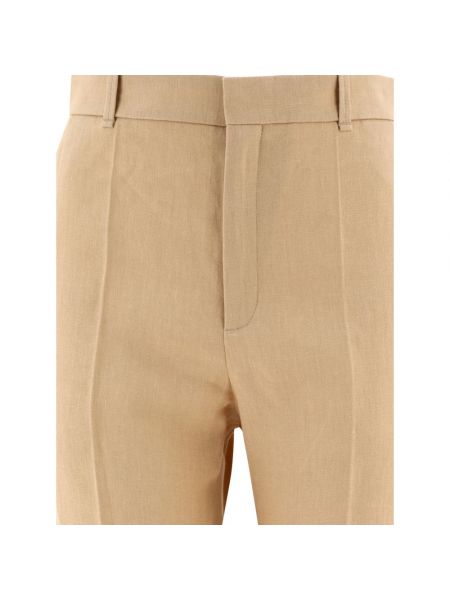Pantalones de lino Chloé beige